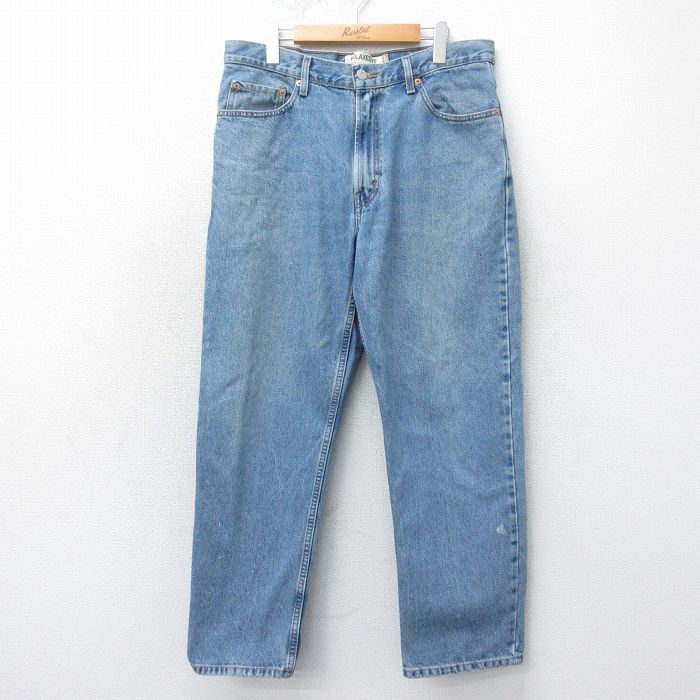 W35★古着 ジーンズ Levis リーバイス 550 メンズ コットン 紺 ネイビー デニム 25mar18 中古 ボトムス ジーパン Gパン ロング パンツ