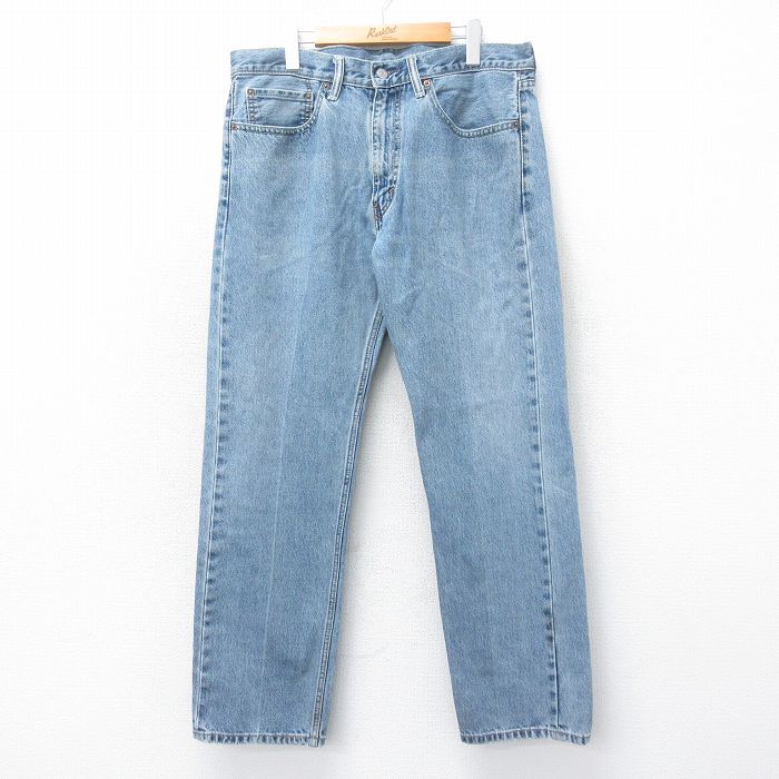 W36★古着 ジーンズ Levis リーバイス 505 メンズ コットン 紺 ネイビー デニム 25mar18 中古 ボトムス ジーパン Gパン ロング パンツ