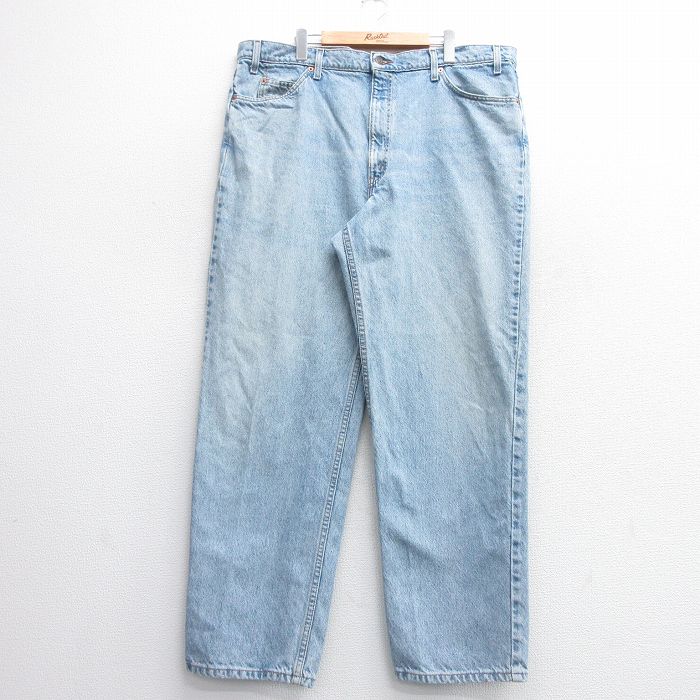 W43★古着 ジーンズ Levis リーバイス 550 メンズ 00年代 00s ヒゲ 大きいサイズ コットン 紺 ネイビー デニム 25mar25 中古 ボトムス ジーパン Gパン ロング パンツ