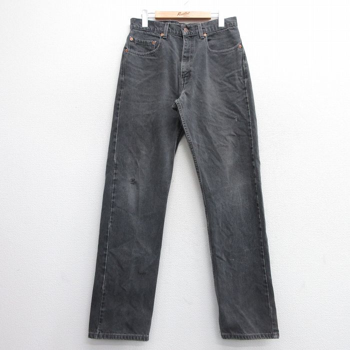 W32★古着 ジーンズ Levis リーバイス 505 メンズ 00年代 00s コットン 黒 ブラック デニム 【spe】 25mar25 中古 ボトムス ジーパン Gパン ロング パンツ