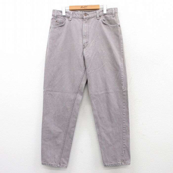 W36★古着 ジーンズ Levis リーバイス 550 メンズ 90年代 90s テーパード コットン USA製 グレー系 デニム 【spe】 25mar28 中古 ボトムス ジーパン Gパン ロング パンツ