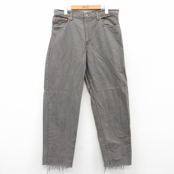 W36★古着 ジーンズ Levis リーバイス 550 メンズ 90年代 90s コットン USA製 グレー デニム 25mar28 中古 ボトムス ジーパン Gパン ロング パンツ