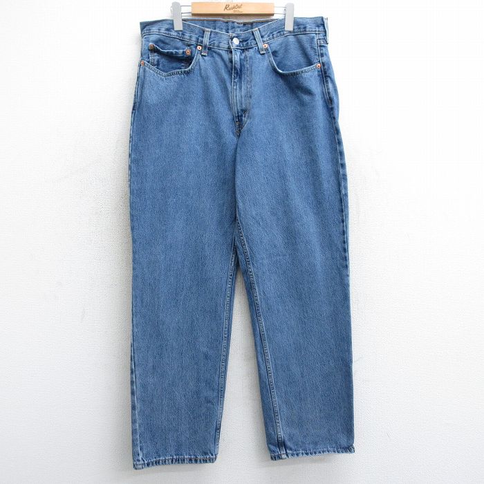 W36★古着 ジーンズ Levis リーバイス 550 メンズ コットン 紺 ネイビー デニム 25apr03 中古 ボトムス ジーパン Gパン ロング パンツ