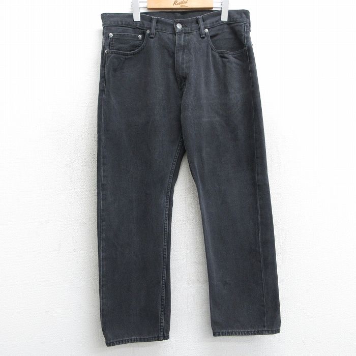 W36★古着 ジーンズ Levis リーバイス 505 メンズ コットン 黒 ブラック デニム 25apr03 中古 ボトムス ジーパン Gパン ロング パンツ