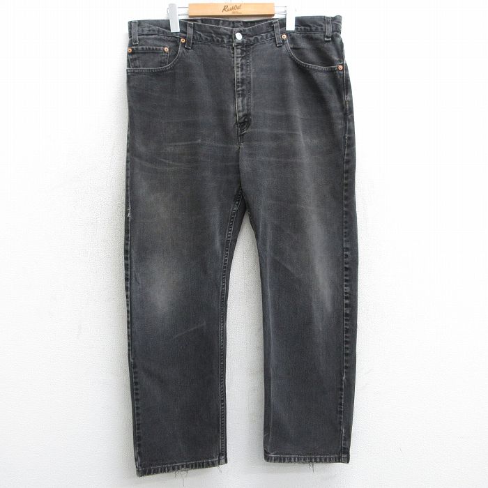 W40★古着 ジーンズ Levis リーバイス 505 メンズ 00年代 00s ヒゲ 大きいサイズ コットン 黒 ブラック デニム 25apr03 中古 ボトムス ジーパン Gパン ロング パンツ
