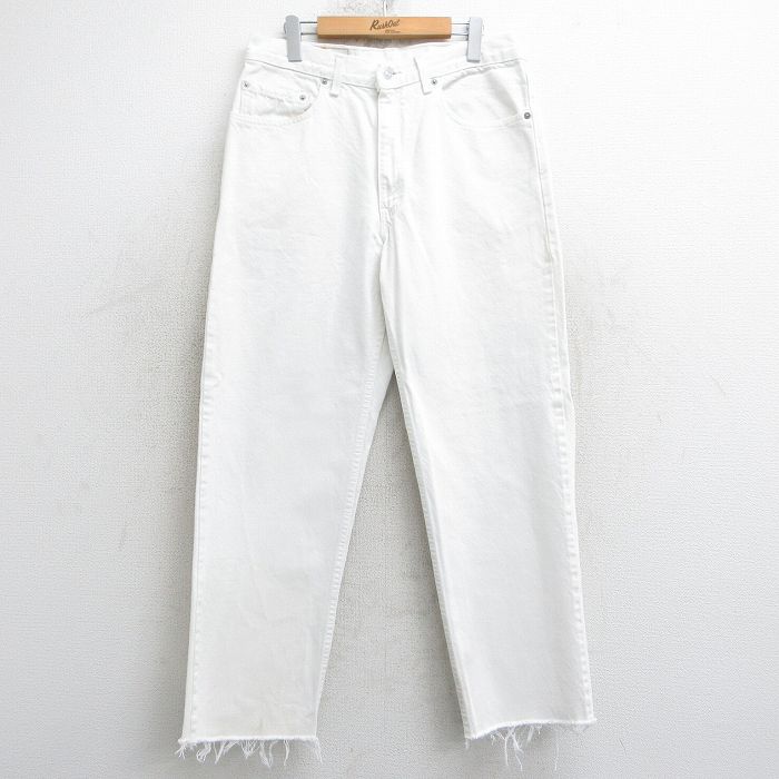 【20%OFF】W34★古着 ジーンズ Levis リーバイス 550 メンズ 90年代 90s コットン USA製 白 ホワイト デニム 【spe】 25apr17 中古 ボトムス ジーパン Gパン ロング パンツ