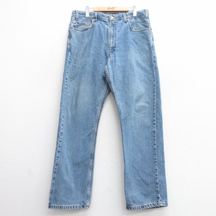 W36★古着 ジーンズ Levis リーバイス 505 メンズ 00年代 00s ヒゲ コットン 紺 ネイビー デニム 【spe】 25apr30 中古 ボトムス ジーパン Gパン ロング パンツ