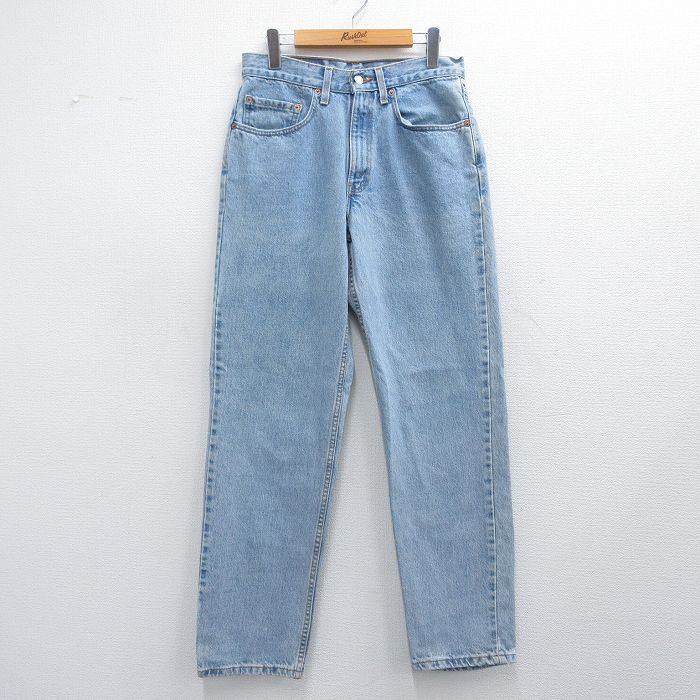 【20%OFF】W31★古着 ジーンズ Levis リーバイス 550 メンズ 90年代 90s コットン USA製 薄紺 ネイビー デニム 【spe】 25may14 中古 ボトムス ジーパン Gパン ロング パンツ