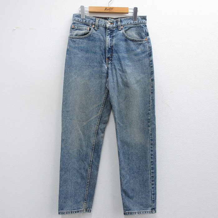 W31★古着 ジーンズ Levis リーバイス 550 メンズ 00年代 00s ヒゲ コットン 紺 ネイビー デニム 25may14 中古 ボトムス ジーパン Gパン ロング パンツ