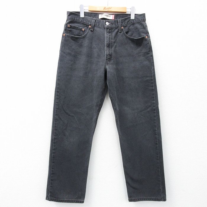 W34★古着 リーバイス Levis 550 メンズ コットン 黒 ブラック デニム 25may15 中古 ボトムス ジーパン Gパン ロング パンツ