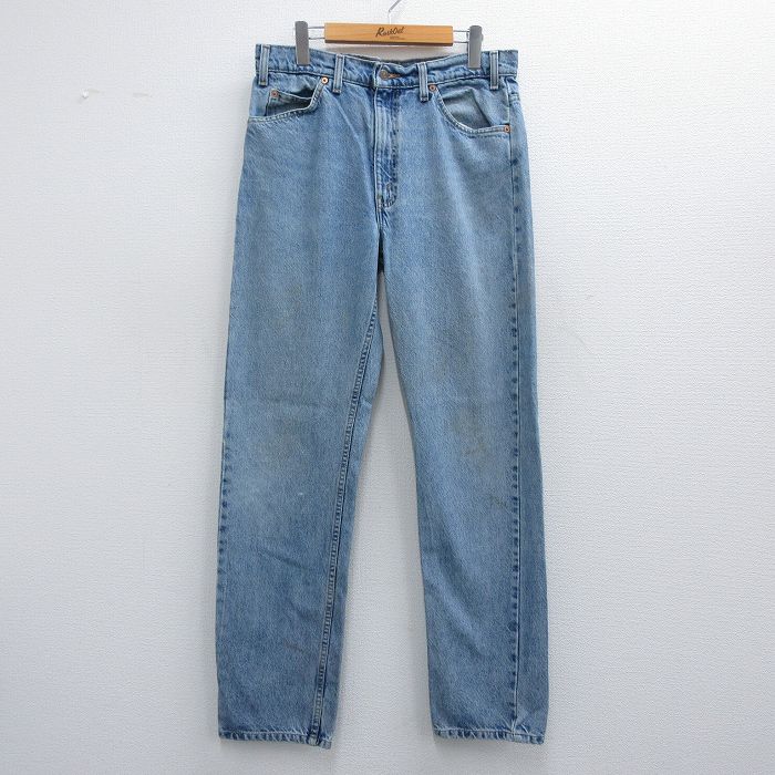 W33★古着 ジーンズ Levis リーバイス 505 メンズ 00年代 00s コットン 紺 ネイビー デニム 25may16 中古 ボトムス ジーパン Gパン ロング パンツ