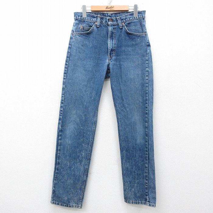 W30★古着 ジーンズ Levis リーバイス 505 メンズ 90年代 90s コットン USA製 紺 ネイビー デニム 【spe】 25may16 中古 ボトムス ジーパン Gパン ロング パンツ