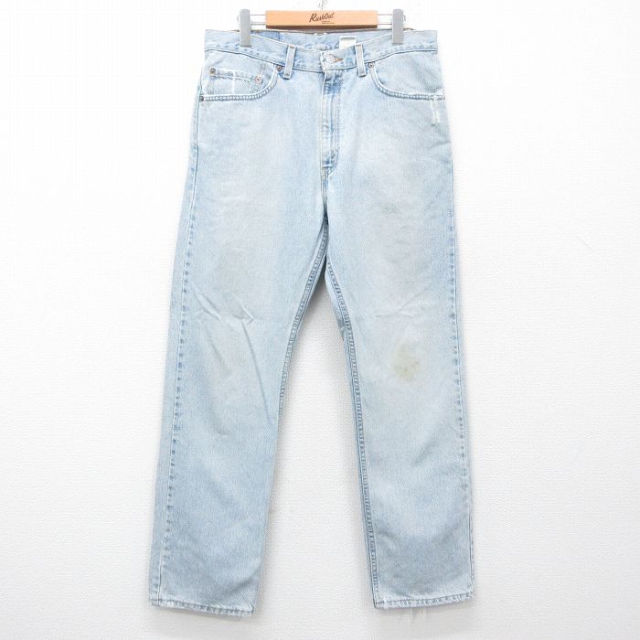 【50%OFF】W33★古着 ジーンズ Levis リーバイス 505 メンズ 90年代 90s コットン USA製 薄紺 ネイビー デニム 25may16 中古 ボトムス ジーパン Gパン ロング パンツ