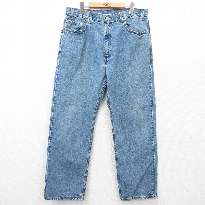 W37★古着 ジーンズ Levis リーバイス 505 メンズ 00年代 00s コットン 紺 ネイビー デニム 25may16 中古 ボトムス ジーパン Gパン ロング パンツ