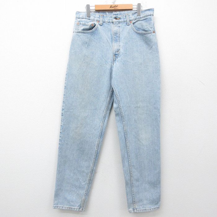 【50%OFF】W33★古着 ジーンズ Levis リーバイス 550 メンズ 90年代 90s コットン 薄紺 ネイビー デニム 25may16 中古 ボトムス ジーパン Gパン ロング パンツ