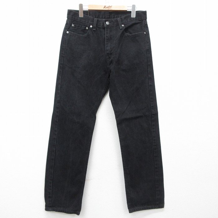 W33★古着 ジーンズ Levis リーバイス 505 メンズ コットン 黒 ブラック デニム 25may16 中古 ボトムス ジーパン Gパン ロング パンツ