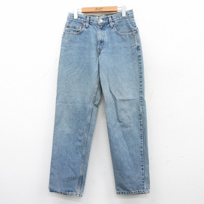 W30★古着 ジーンズ Levis リーバイス 550 メンズ 00年代 00s ヒゲ コットン 紺 ネイビー デニム 25may16 中古 ボトムス ジーパン Gパン ロング パンツ