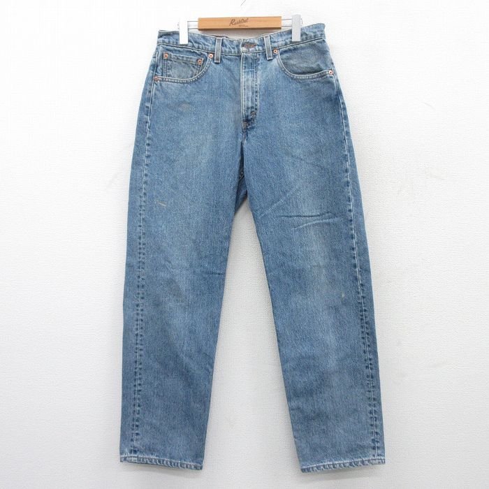 W33★古着 ジーンズ Levis リーバイス 550 メンズ 90年代 90s コットン USA製 紺 ネイビー デニム 25may16 中古 ボトムス ジーパン Gパン ロング パンツ