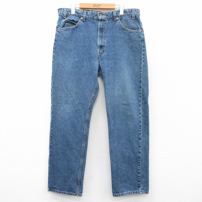 W38★古着 ジーンズ Levis リーバイス 505 メンズ 90年代 90s コットン USA製 紺 ネイビー デニム 25may16 中古 ボトムス ジーパン Gパン ロング パンツ