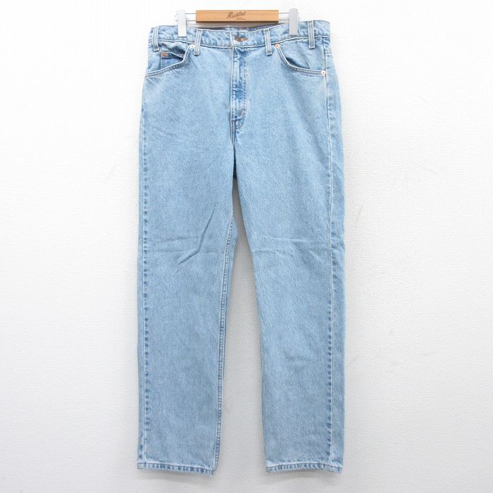 W36★古着 ジーンズ Levis リーバイス 505 メンズ 00年代 00s コットン 薄紺 ネイビー デニム 25may16 中古 ボトムス ジーパン Gパン ロング パンツ