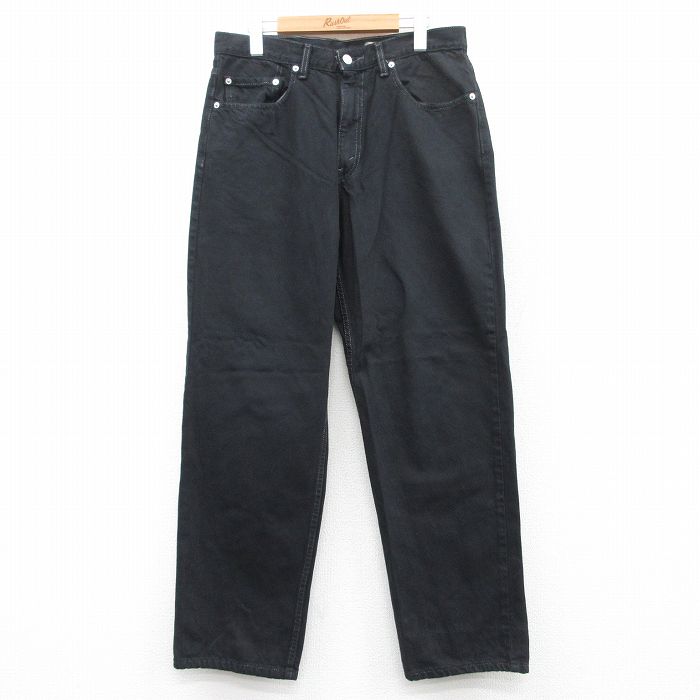 W34★古着 ジーンズ Levis リーバイス 550 メンズ 00年代 00s コットン 黒 ブラック デニム 25may16 中古 ボトムス ジーパン Gパン ロング パンツ