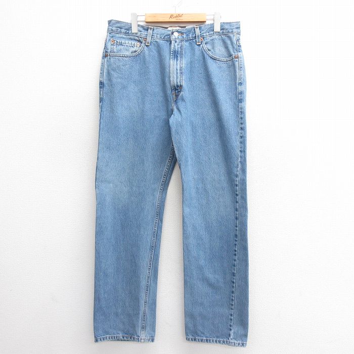 W35★古着 ジーンズ Levis リーバイス 505 メンズ コットン 紺 ネイビー デニム 25may27 中古 ボトムス ジーパン Gパン ロング パンツ