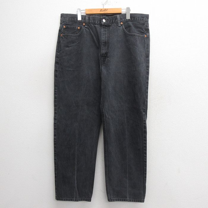 W39★古着 ジーンズ Levis リーバイス 550 メンズ 大きいサイズ コットン 黒 ブラック デニム 25may27 中古 ボトムス ジーパン Gパン ロング パンツ