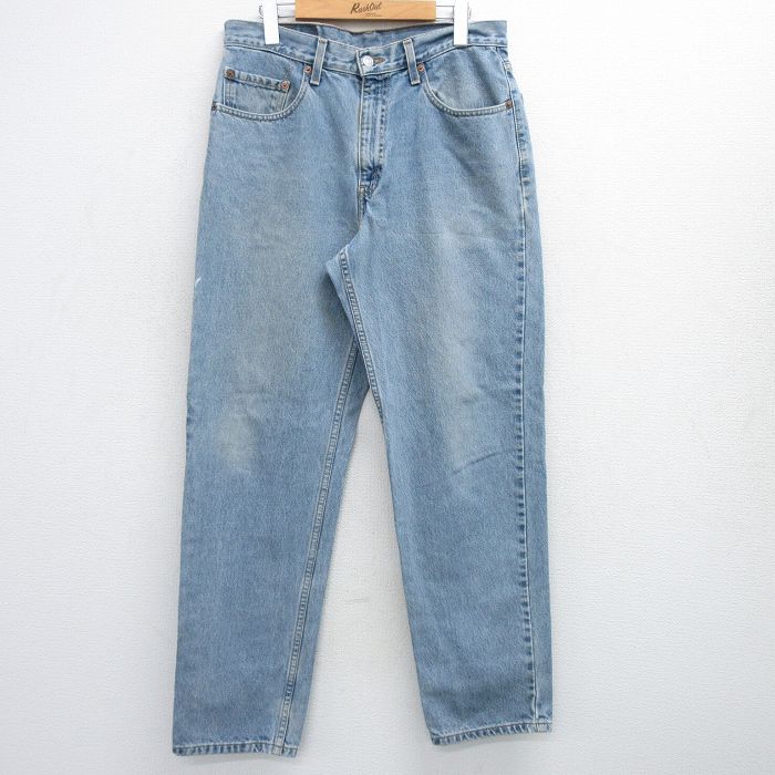 W33★古着 リーバイス Levis 550 メンズ コットン 紺 ネイビー デニム 25jun05 中古 ボトムス ジーパン Gパン ロング パンツ