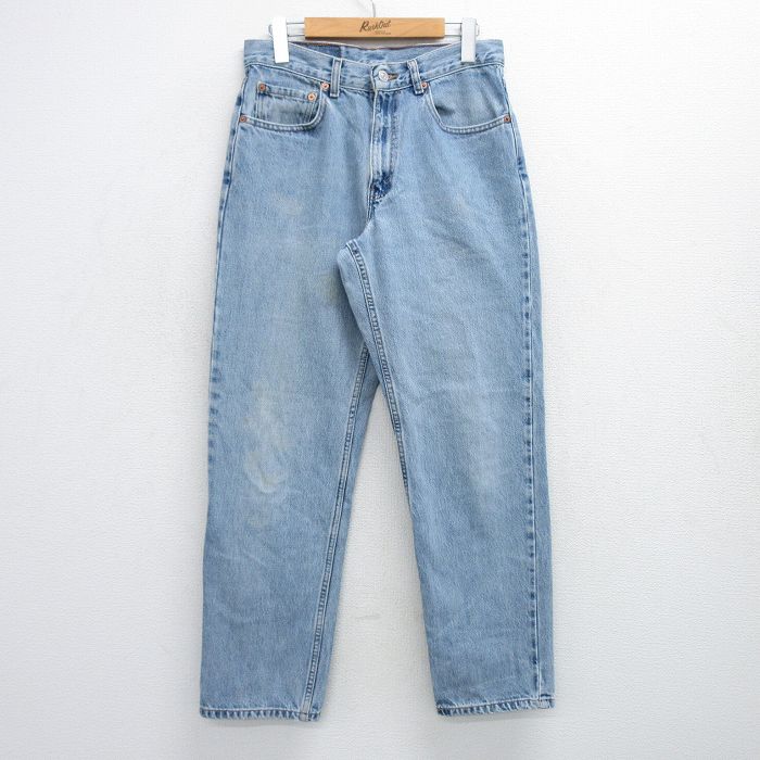 W29★古着 リーバイス Levis 550 メンズ コットン 紺 ネイビー デニム 25jun05 中古 ボトムス ジーパン Gパン ロング パンツ
