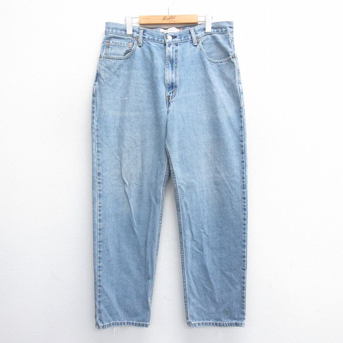 W36★古着 ジーンズ リーバイス Levis 550 メンズ コットン 紺 ネイビー デニム 25jun14 中古 ボトムス ジーパン Gパン ロング パンツ