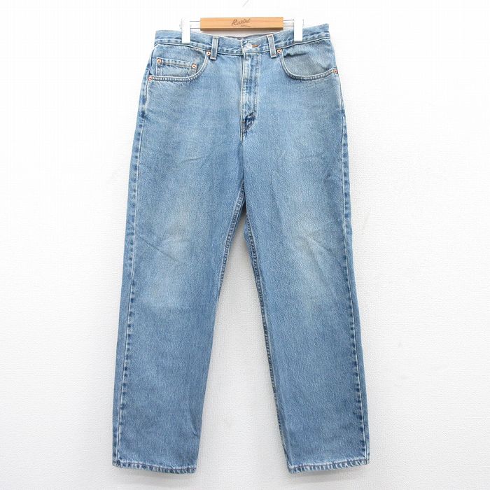 W33★古着 リーバイス Levis 550 メンズ 90年代 90s コットン USA製 紺 ネイビー デニム 25jun21 中古 ボトムス ジーパン Gパン ロング パンツ