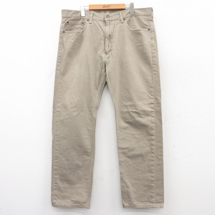 W40★古着 リーバイス Levis 505 メンズ 大きいサイズ コットン ベージュ カーキ デニム 25jun21 中古 ボトムス ジーパン Gパン ロング パンツ