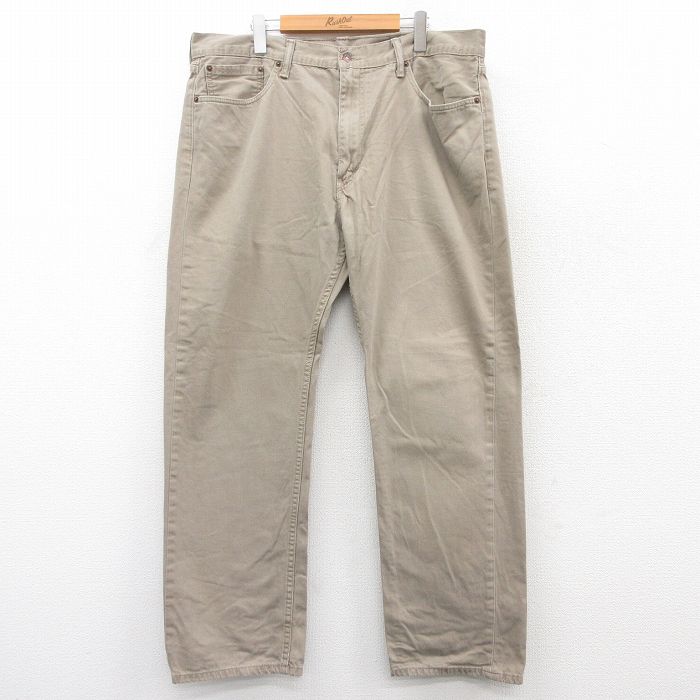 W40★古着 リーバイス Levis 505 メンズ 大きいサイズ コットン ベージュ カーキ デニム 25jun21 中古 ボトムス ジーパン Gパン ロング パンツ