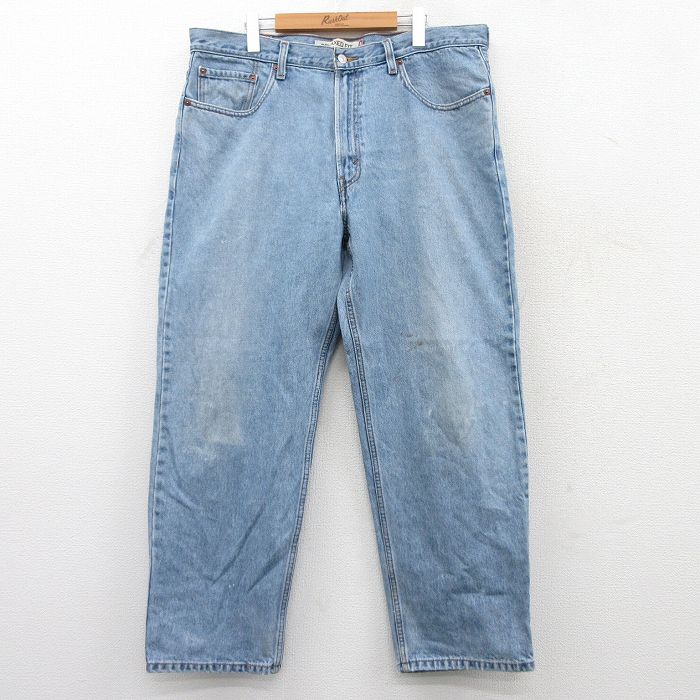 W38★古着 リーバイス Levis 550 メンズ コットン 紺 ネイビー デニム 25jun21 中古 ボトムス ジーパン Gパン ロング パンツ