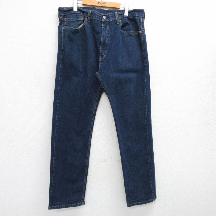 W37★古着 ジーンズ リーバイス Levis 505 メンズ 濃紺 ネイビー デニム 25jul05 中古 ボトムス ジーパン Gパン ロング パンツ