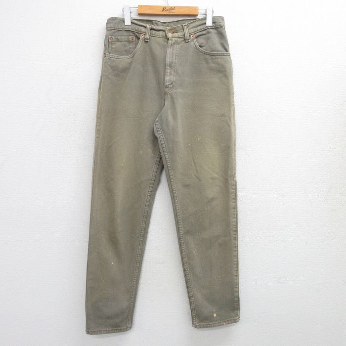 W32★古着 ジーンズ リーバイス Levis 550 メンズ 90年代 90s コットン USA製 濃紺 ネイビー デニム 【spe】 25jul05 中古 ボトムス ジーパン Gパン ロング パンツ