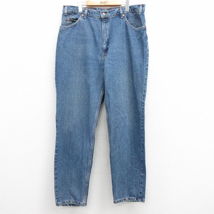 W39★古着 ジーンズ Levis リーバイス 550 メンズ 90年代 90s コットン USA製 紺 ネイビー デニム 【spe】 25jul16 中古 ボトムス ジーパン Gパン ロング パンツ