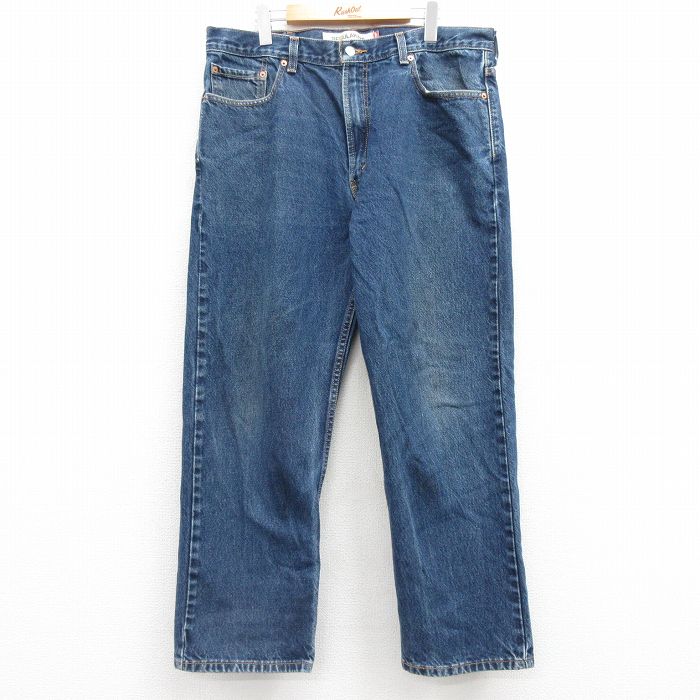 W38★古着 ジーンズ Levis リーバイス 505 メンズ コットン 紺 ネイビー デニム 25jul16 中古 ボトムス ジーパン Gパン ロング パンツ