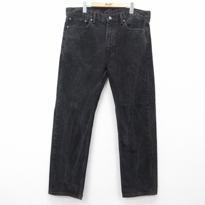 W39★古着 ジーンズ Levis リーバイス 505 メンズ コットン 黒 ブラック デニム 25jul25 中古 ボトムス ジーパン Gパン ロング パンツ