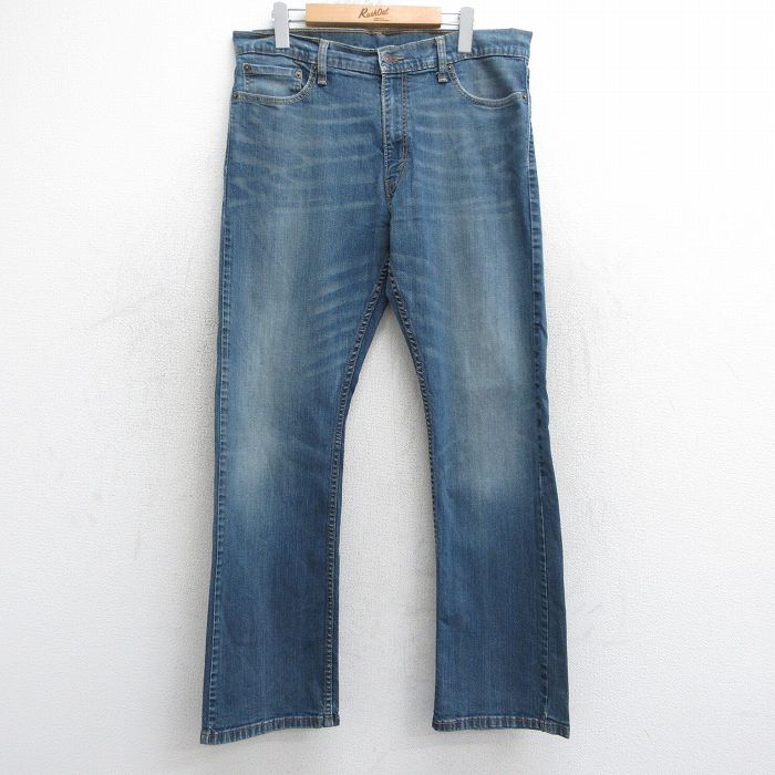 【50%OFF】W36★古着 リーバイス Levis 514 ジーンズ メンズ ヒゲ 紺 ネイビー デニム 25jul30 中古 ボトムス ジーパン Gパン ロング パンツ