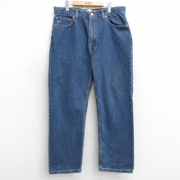 W38★古着 ジーンズ Levis リーバイス 505 メンズ コットン 濃紺 ネイビー デニム 25jul30 中古 ボトムス ジーパン Gパン ロング パンツ