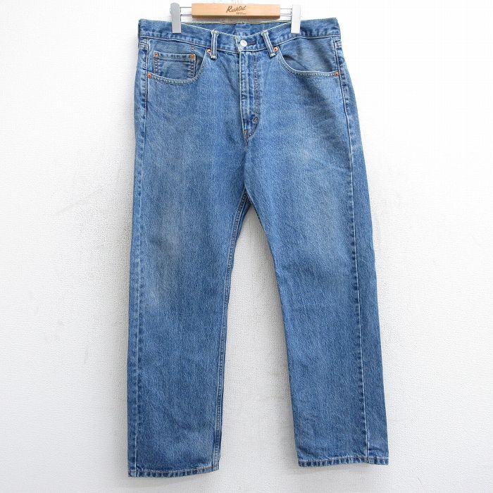 【20%OFF】W36★古着 ジーンズ Levis リーバイス 505 メンズ コットン 紺 ネイビー デニム 25jul30 中古 ボトムス ジーパン Gパン ロング パンツ