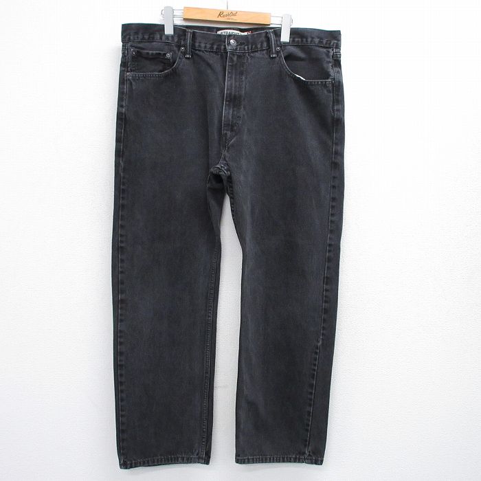 W40★古着 ジーンズ Levis リーバイス 505 メンズ 大きいサイズ コットン 黒 ブラック デニム 25aug01 中古 ボトムス ジーパン Gパン ロング パンツ