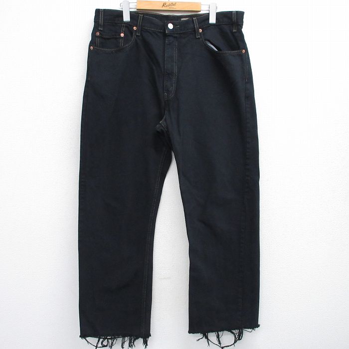 【20%OFF】W37★古着 ジーンズ Levis リーバイス メンズ 黒 ブラック 25aug01 中古 ボトムス ジーパン Gパン ロング パンツ