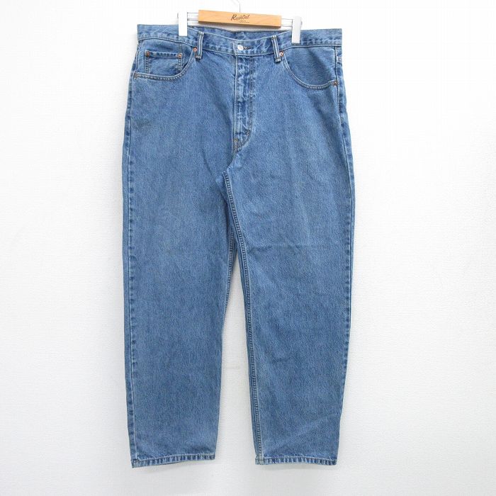 W40★古着 ジーンズ Levis リーバイス 550 メンズ 大きいサイズ コットン 紺 ネイビー デニム 25aug01 中古 ボトムス ジーパン Gパン ロング パンツ