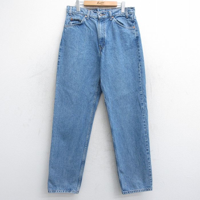 W33★古着 ジーンズ Levis リーバイス 550 メンズ 00年代 00s テーパード コットン 紺 ネイビー デニム 25aug05 中古 ボトムス ジーパン Gパン ロング パンツ