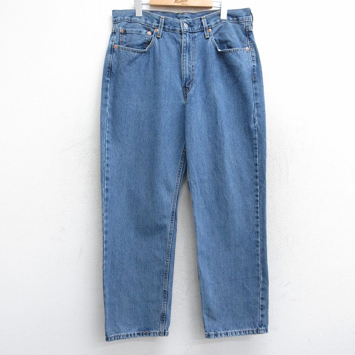 W37★古着 ジーンズ Levis リーバイス 550 メンズ コットン 紺 ネイビー デニム 25aug13 中古 ボトムス ジーパン Gパン ロング パンツ