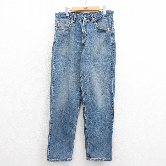 W34★古着 ジーンズ Levis リーバイス 550 メンズ 00年代 00s テーパード コットン 紺 ネイビー デニム 25sep05 中古 ボトムス ジーパン Gパン ロング パンツ