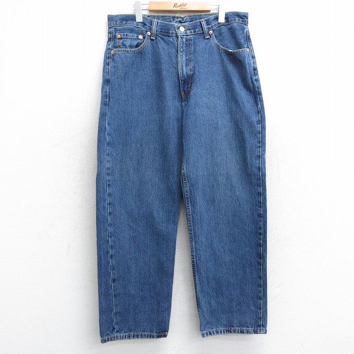 W36★古着 リーバイス Levis 550 メンズ コットン 紺 ネイビー デニム 25sep06 中古 ボトムス ジーパン Gパン ロング パンツ