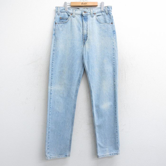 W33★古着 リーバイス Levis 505 メンズ 00年代 00s コットン 薄紺 ネイビー デニム 25sep06 中古 ボトムス ジーパン Gパン ロング パンツ